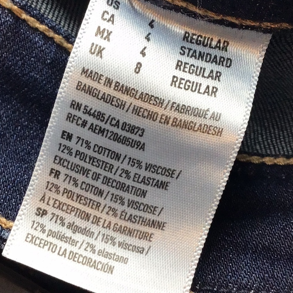 Low Rise Skinny w/28.5" Inseam 🦅 American Eagle Super Stretch Size 4 sac319 - Picture 8 of 8